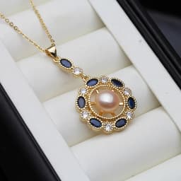 Beautiful Black 925 Silver Pearl Pendant Women,Real Cultured Natural Freshwater Pearl Pendant Wife Birthday Gift White