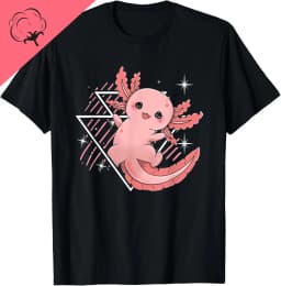 Axolotls of The World Kawaii Types of Axolotl Fish Amphibian T-Shirt Cute Tshirts Women Clothing Tops Cotton Kawaii Clothes