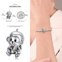 Small Animal Collection 925 Sterling Silver Elephant&Dog&Rabbit&Monkey&Raccoon&Fox Fit DIY Bracelet Bead Charm
