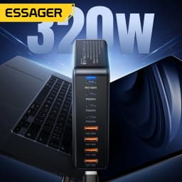 Essager 320W GAN Fast Charge 3.0 USB Type C Fast Charger 8-port 100W USB Type C PD Charger For MacBook Pro ipad iphone 16 15 14