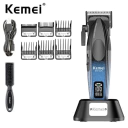 Kemei Professional Barber Hair Clippers for Men Cordless Rechargeable Hair Cutting Machine Electric Men Hair Trimmers 9000RPM
