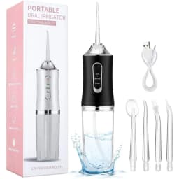 Oral Irrigator Portable USB Rechargeable Dental Water Flosser Water Jet Floss Tooth Pick 4 Jet Tip 220ml 3 Modes IPX7 Waterproof