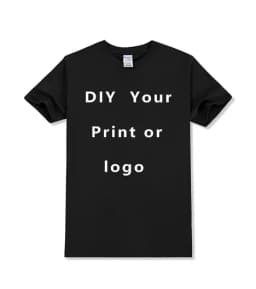 EU size 100% pure cotton custom T-shirt front and back team school uniform store logo text photo for men's personalized high-end