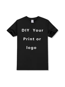 EU size 100% pure cotton custom T-shirt front and back team school uniform store logo text photo for men's personalized high-end