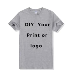 EU size 100% pure cotton custom T-shirt front and back team school uniform store logo text photo for men's personalized high-end