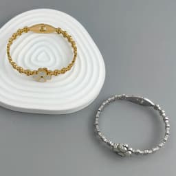 New four-leaf clover white shell stainless steel gold-plated bracelet 18K, high quality waterproof couple bracelet, wife gift