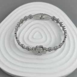 New four-leaf clover white shell stainless steel gold-plated bracelet 18K, high quality waterproof couple bracelet, wife gift