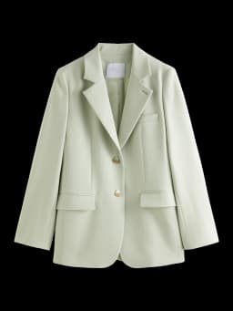 FSLE Versatile Elegant Style Blazer Jacket for Women 2025 New Arrival Unique Design Office Loose Top Green Chic Coat 25FS11075