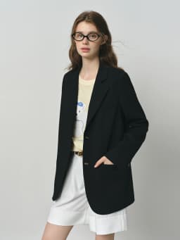 FSLE Versatile Elegant Style Blazer Jacket for Women 2025 New Arrival Unique Design Office Loose Top Green Chic Coat 25FS11075