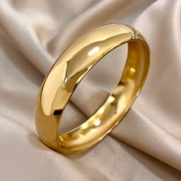 Big Glossy Wide Bracelet Bangle Hypoallergenic 18K Gold Plated Bracelets for Women Stainless Steel Cuff Jewelry Accessories