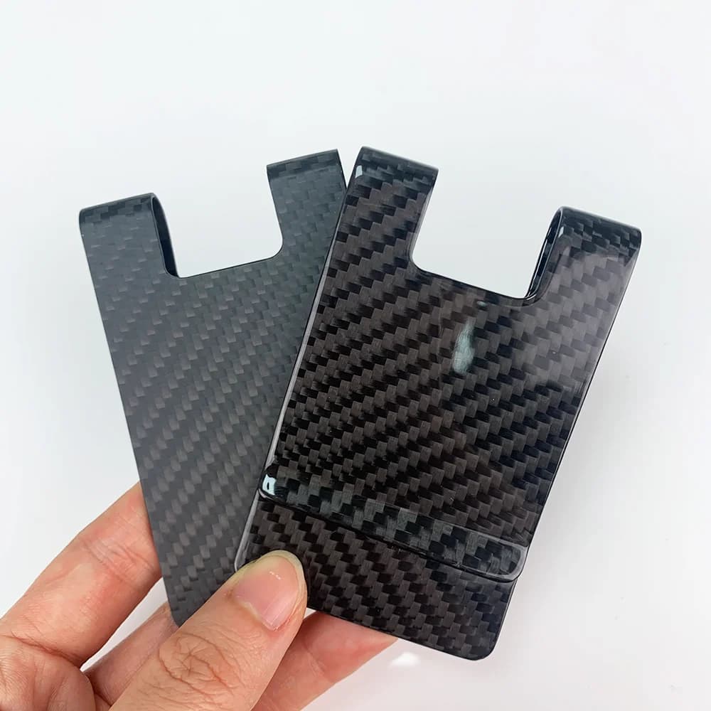 High Quality Matte Twill Permium Carbon Fiber Money Clip Portable Pocket Wallet Slim Bussiness Credit Card Holder