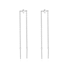 ROXI 925 Sterling Silver 1Pair Tassel Chain line design Piercing Stud Earrings For Women specific Party Earrings Jewelry