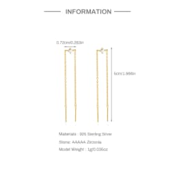 ROXI 925 Sterling Silver 1Pair Tassel Chain line design Piercing Stud Earrings For Women specific Party Earrings Jewelry
