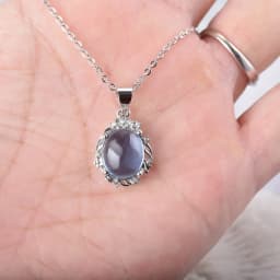 ITSMOS Natural Aquamarine Branch Pendant Necklace Aquamarine Gemstone Plant Necklace for Women Girl Handmade Jewelry
