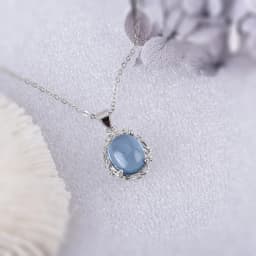 ITSMOS Natural Aquamarine Branch Pendant Necklace Aquamarine Gemstone Plant Necklace for Women Girl Handmade Jewelry