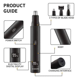 NEW! Mijia 3 in 1 Electric Nose Ear Hair Trimmer for Men Painless Rechargeable Sideburns Eyebrows Beard Hair Clipper Shaver