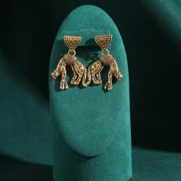 Antique Jewelry Pure Carved Leopard Gold Color Dangle Earrings for Woman Rhinestones Vintage Accessories Gold Color Korean New