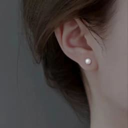 Senlissi- Genuine FreshWater Pearl Stud Earrings For Women 7-8-9 White Pink Pearls 925 Sterling Silver 18K Female Party Jewelry