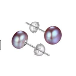 Senlissi- Genuine FreshWater Pearl Stud Earrings For Women 7-8-9 White Pink Pearls 925 Sterling Silver 18K Female Party Jewelry