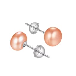 Senlissi- Genuine FreshWater Pearl Stud Earrings For Women 7-8-9 White Pink Pearls 925 Sterling Silver 18K Female Party Jewelry