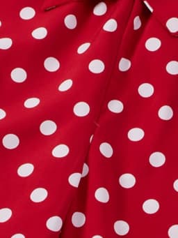 Girls' retro red and white polka dot dress - bow belt design