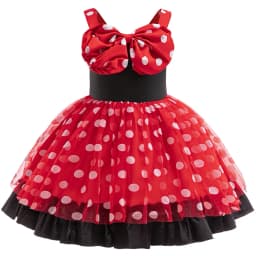 Children's Day Girls Cute Princess Dress WIith Bowknot Headband Kids Minni Polka Dot Gown For Birthday Party Carnival Costume