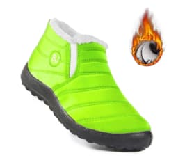 Women's comfortable and warm snow boots, purple warm plush, yellow anti slip, waterproof fishing boots, men's boots
