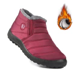 Women's comfortable and warm snow boots, purple warm plush, yellow anti slip, waterproof fishing boots, men's boots