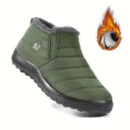 Women's comfortable and warm snow boots, purple warm plush, yellow anti slip, waterproof fishing boots, men's boots