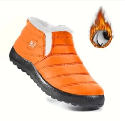 Women's comfortable and warm snow boots, purple warm plush, yellow anti slip, waterproof fishing boots, men's boots
