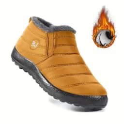 Women's comfortable and warm snow boots, purple warm plush, yellow anti slip, waterproof fishing boots, men's boots