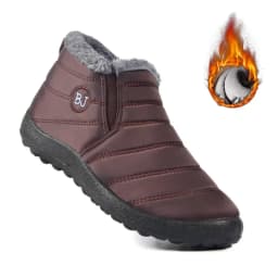 Women's comfortable and warm snow boots, purple warm plush, yellow anti slip, waterproof fishing boots, men's boots