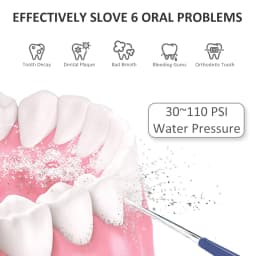 Oral Irrigator With Travel Bag Portable Water Flosser USB Rechargeable 6 Nozzles 300ml Water Tank Waterproof Dental Water Jet