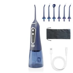 Oral Irrigator With Travel Bag Portable Water Flosser USB Rechargeable 6 Nozzles 300ml Water Tank Waterproof Dental Water Jet