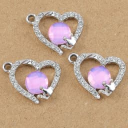 10pcs 18*15mm Crystal CZ Love Heart Charms Pendant for Jewelry Making DIY Earrings Necklace Bracelet Accessories Supplies