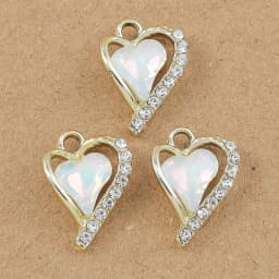 10pcs 18*15mm Crystal CZ Love Heart Charms Pendant for Jewelry Making DIY Earrings Necklace Bracelet Accessories Supplies