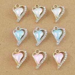 10pcs 18*15mm Crystal CZ Love Heart Charms Pendant for Jewelry Making DIY Earrings Necklace Bracelet Accessories Supplies
