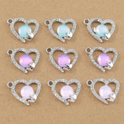 10pcs 18*15mm Crystal CZ Love Heart Charms Pendant for Jewelry Making DIY Earrings Necklace Bracelet Accessories Supplies