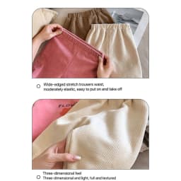 1pcs Boys Girls Winter Velvet Corduroy Kid Pants Little Bear Cartoon Mid Waist Warm Pantalone Baggy Thick Plush Children Trouser