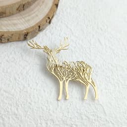 Charming punk style tree of life sika deer stainless steelGold-plated 18K brooch, black suit accessories, wedding matching set