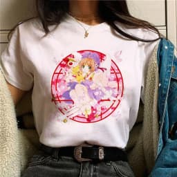 Cardcaptor Sakura Magic Girl Top Women Graphic T-shirt Female Japanese Clothes Funny Gothic Tshirt Female Comic Clothing Top Tee