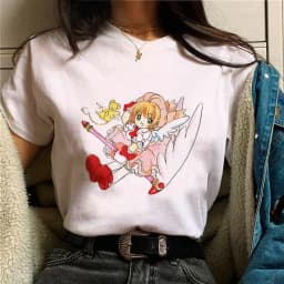 Cardcaptor Sakura Magic Girl Top Women Graphic T-shirt Female Japanese Clothes Funny Gothic Tshirt Female Comic Clothing Top Tee