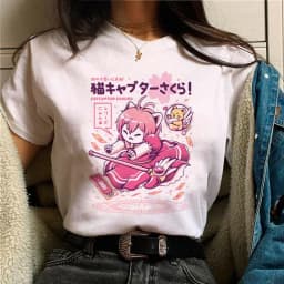 Cardcaptor Sakura Magic Girl Top Women Graphic T-shirt Female Japanese Clothes Funny Gothic Tshirt Female Comic Clothing Top Tee