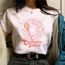 Cardcaptor Sakura Magic Girl Top Women Graphic T-shirt Female Japanese Clothes Funny Gothic Tshirt Female Comic Clothing Top Tee