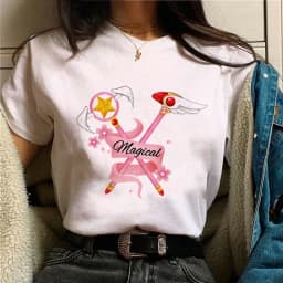 Cardcaptor Sakura Magic Girl Top Women Graphic T-shirt Female Japanese Clothes Funny Gothic Tshirt Female Comic Clothing Top Tee