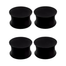 4X Silicone White Black Ear Plug Expander Cylinder Flesh Tunnel 6g (4mm) to 1" (25mm) Gauge Saddle Stretching Kit