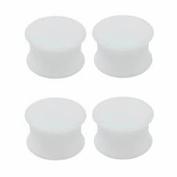 4X Silicone White Black Ear Plug Expander Cylinder Flesh Tunnel 6g (4mm) to 1" (25mm) Gauge Saddle Stretching Kit