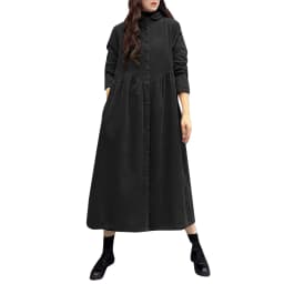 Women Autumn Corduroy Dress ZANZEA Casual Long Sleeve Buttons Up Sundress Solid Loose Holiday Vestido Kaftan Vintage Shirt Dress