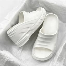 Women Fashion Summer 8 cm Chunky Sole Wedges Heels Flip Flops Casual Shoes Waterproof Taiwan Slippers Sexy Lady Sandals