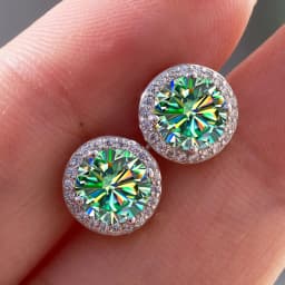 925 Sterling Silver D Color Moissanite Round Earrings Engagement Wedding Daily Work Party Travel Luxury Gift For Women Jewelry